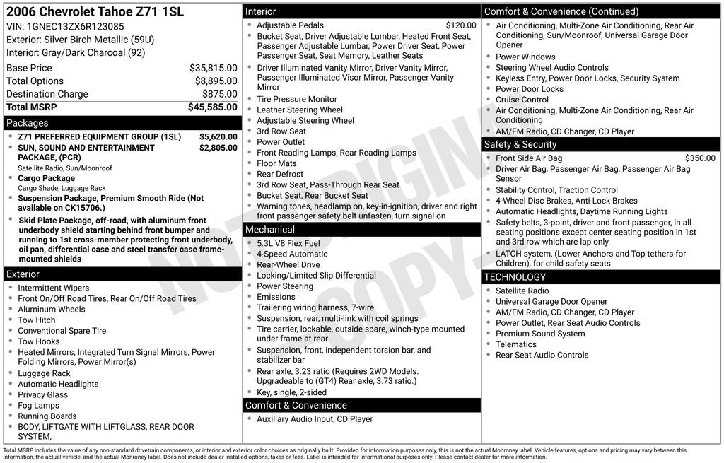 Used 2006 Chevrolet Tahoe Z71 w/ Z71 Preferred Equipment Group image 2