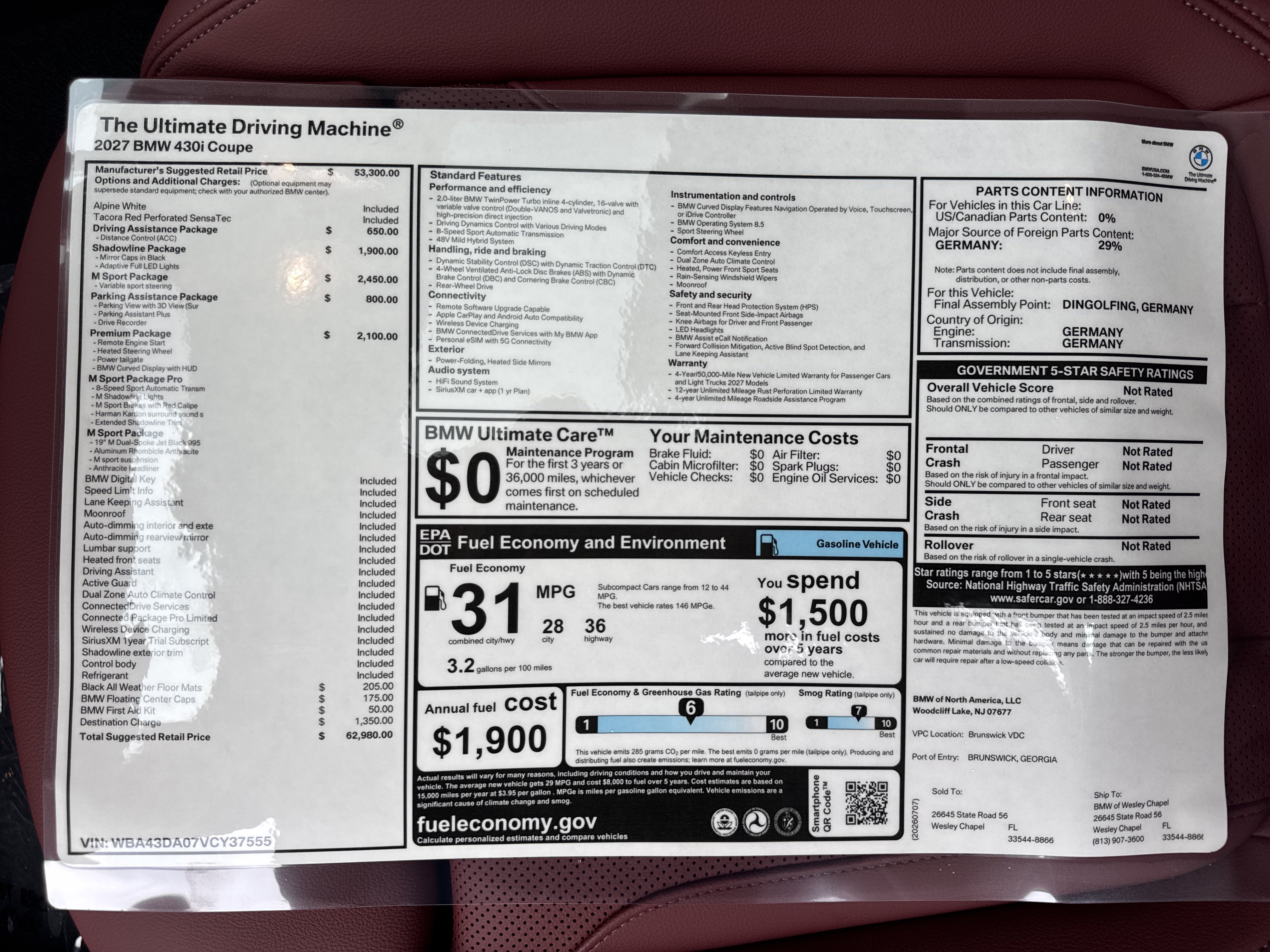 New 2027 BMW 430i Coupe w/ M Sport Package RWD image 26