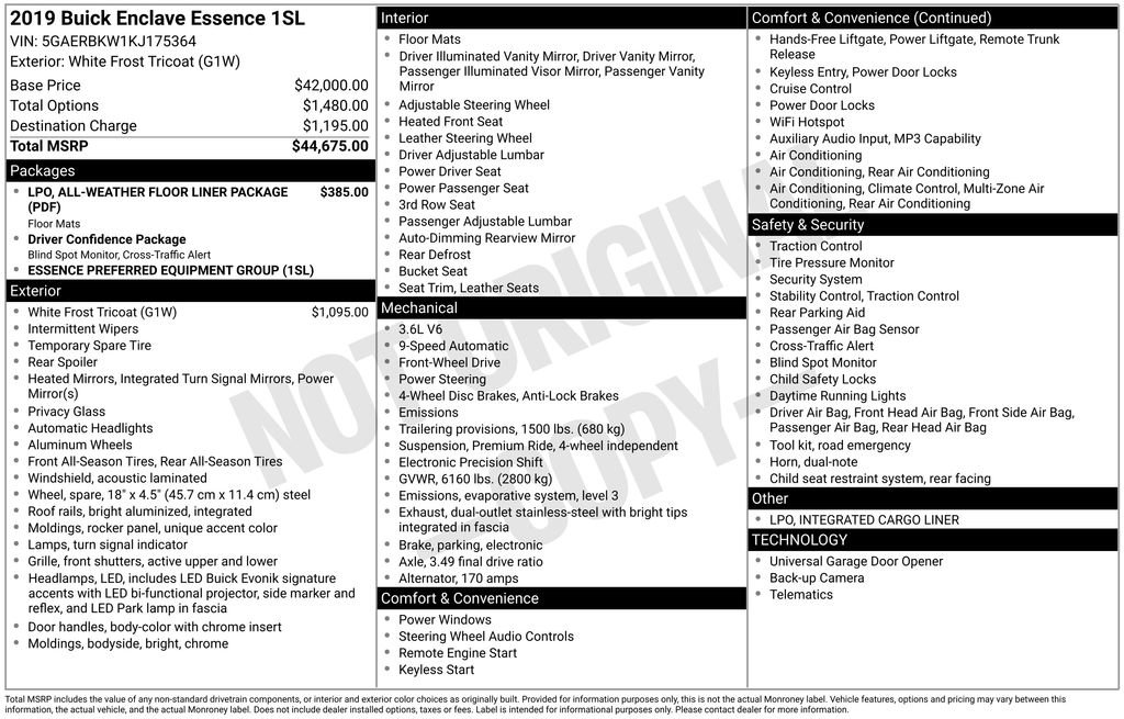 Certified 2019 Buick Enclave Essence FWD image 11