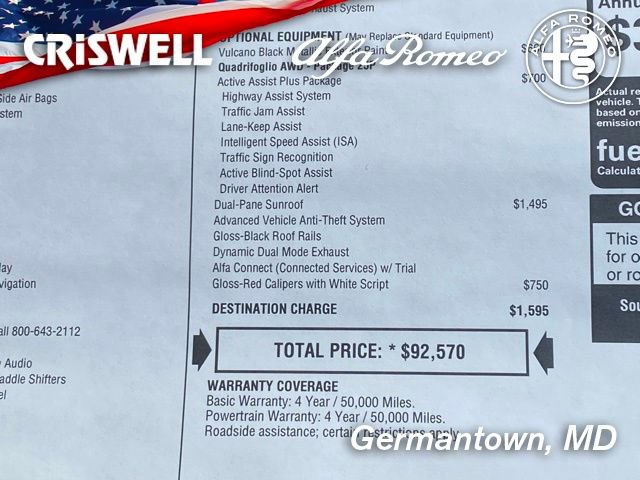 New 2024 Alfa Romeo Stelvio Quadrifoglio w/ Active Assist Plus Package image 51