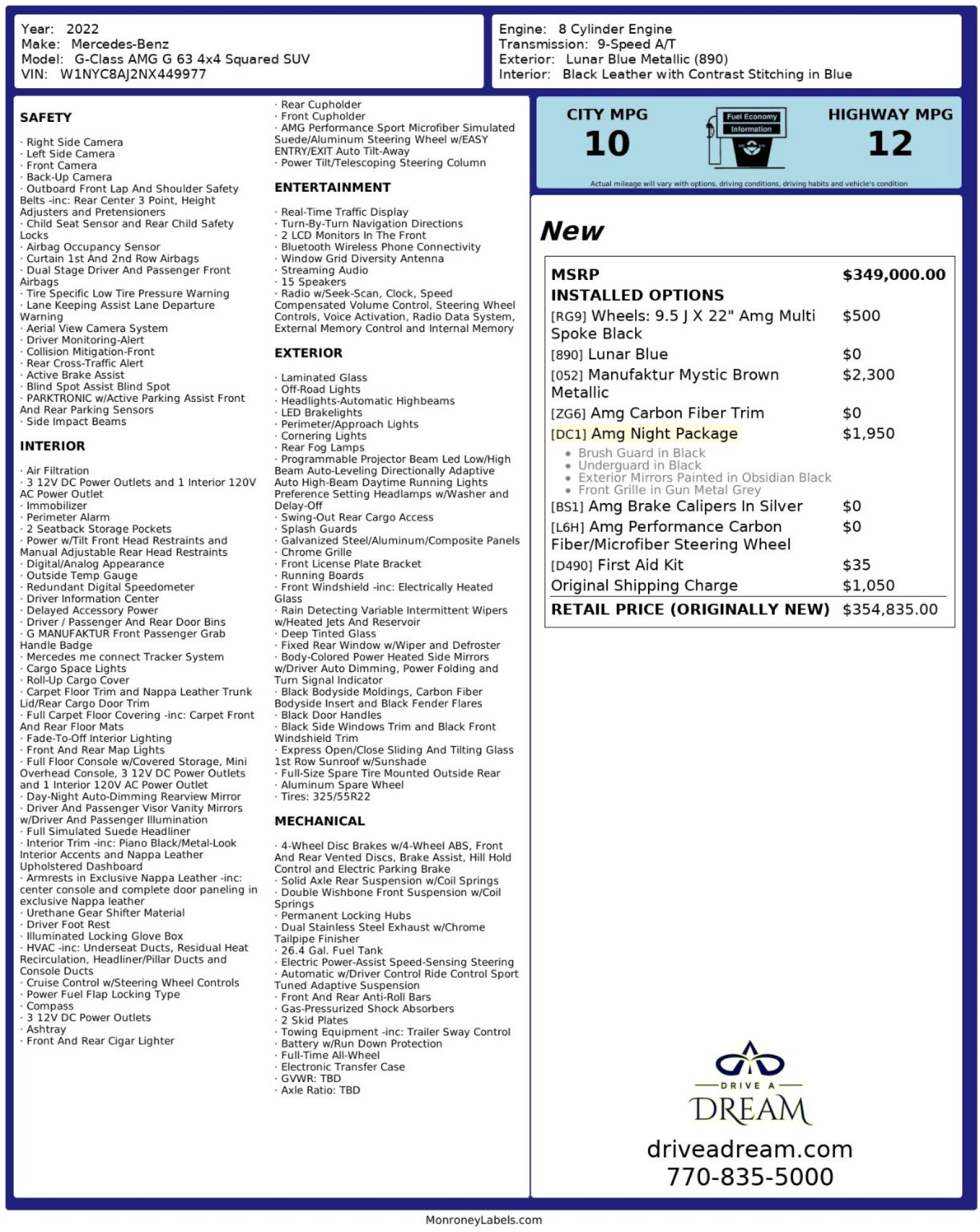 Used 2022 Mercedes-Benz G 63 AMG Squared w/ AMG Night Package image 73