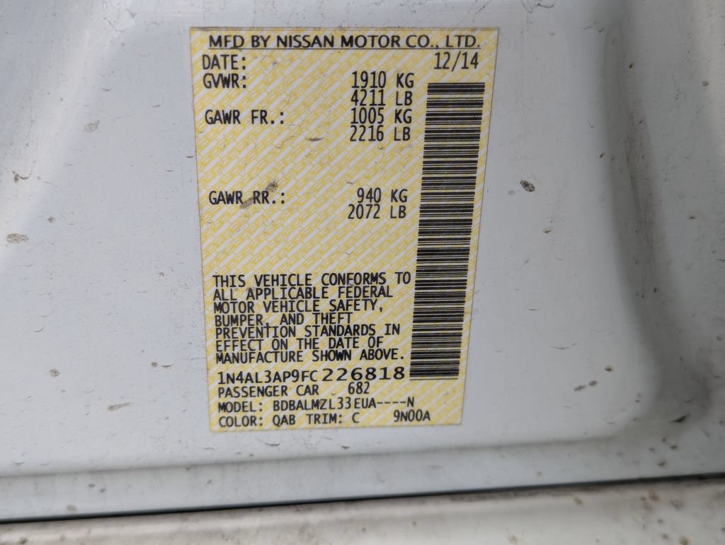 Used 2015 Nissan Altima 2.5 SV w/ Convenience Package FWD image 15