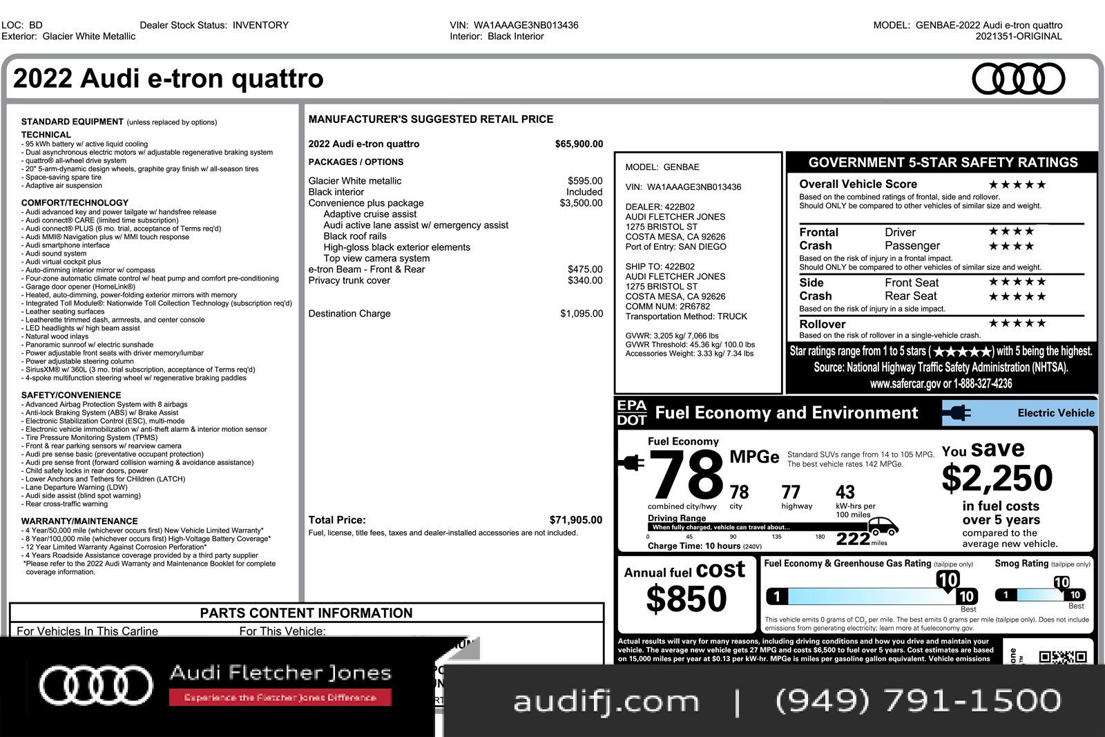 Used 2022 Audi e-tron Premium w/ Convenience Plus Package image 26