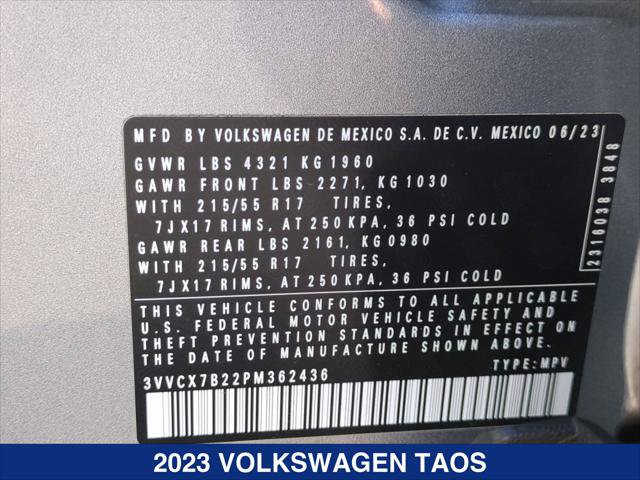 Certified 2023 Volkswagen Taos S FWD image 25