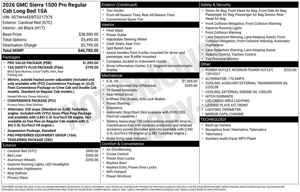 New 2026 GMC Sierra 1500 Pro w/ Pro Value Package RWD image 5