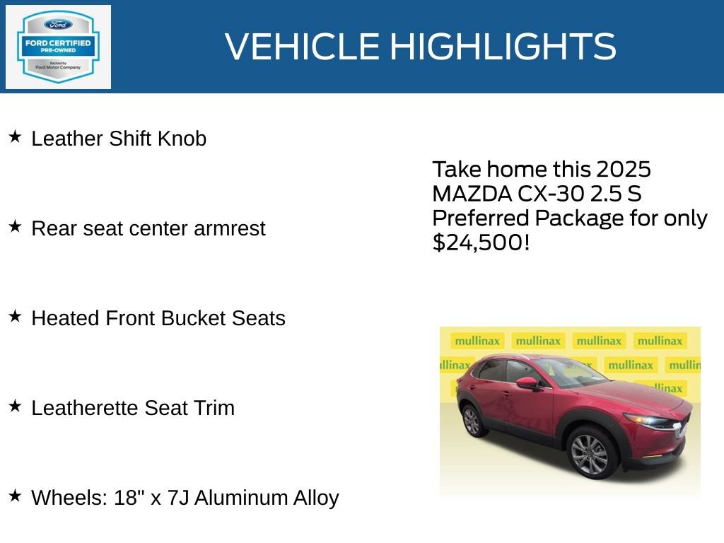 Used 2025 MAZDA CX-30 AWD 2.5 S w/ Preferred Package image 35
