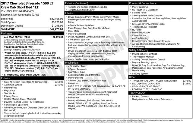 Used 2017 Chevrolet Silverado 1500 LT w/ All Star Edition image 3