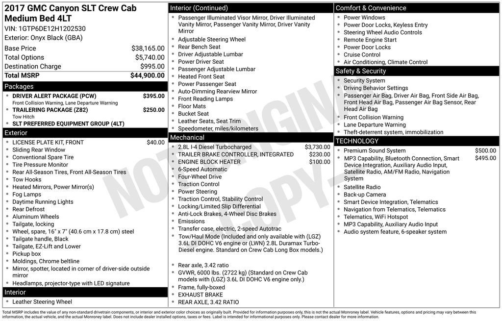 Used 2017 GMC Canyon SLT w/ Driver Alert Package AWD/4WD image 4