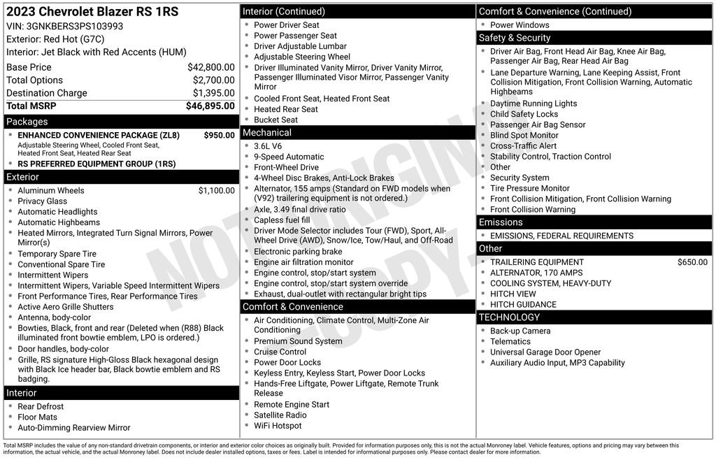 Used 2023 Chevrolet Blazer RS w/ Enhanced Convenience Package image 12