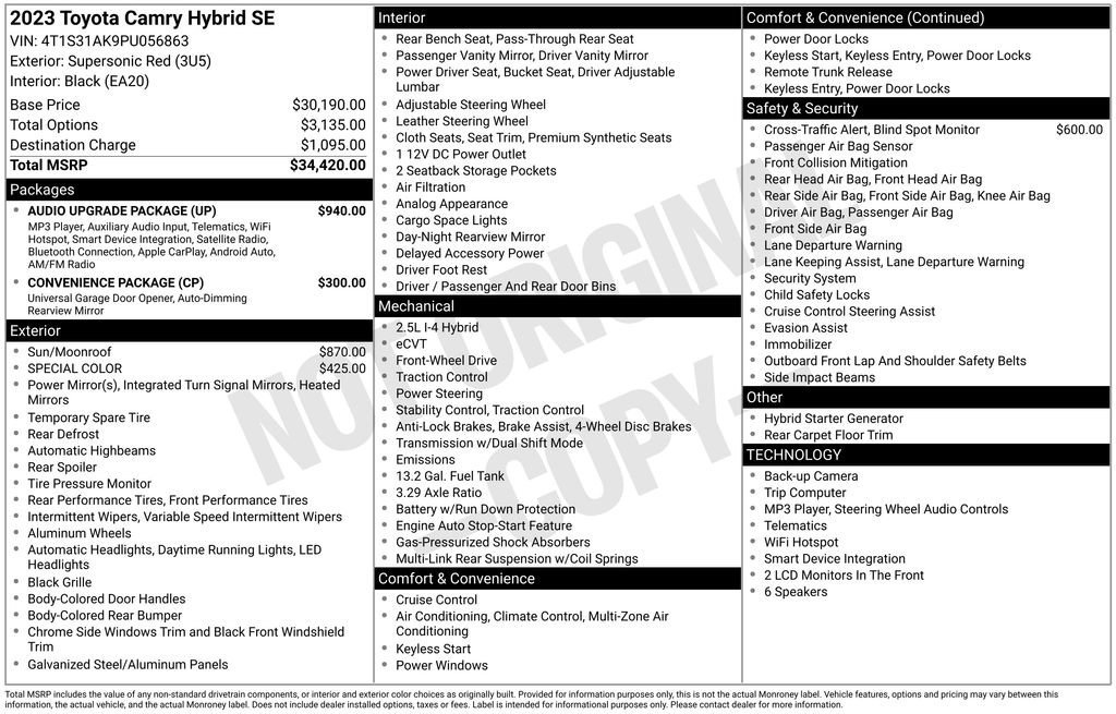 Used 2023 Toyota Camry SE w/ Audio Upgrade Package FWD image 12