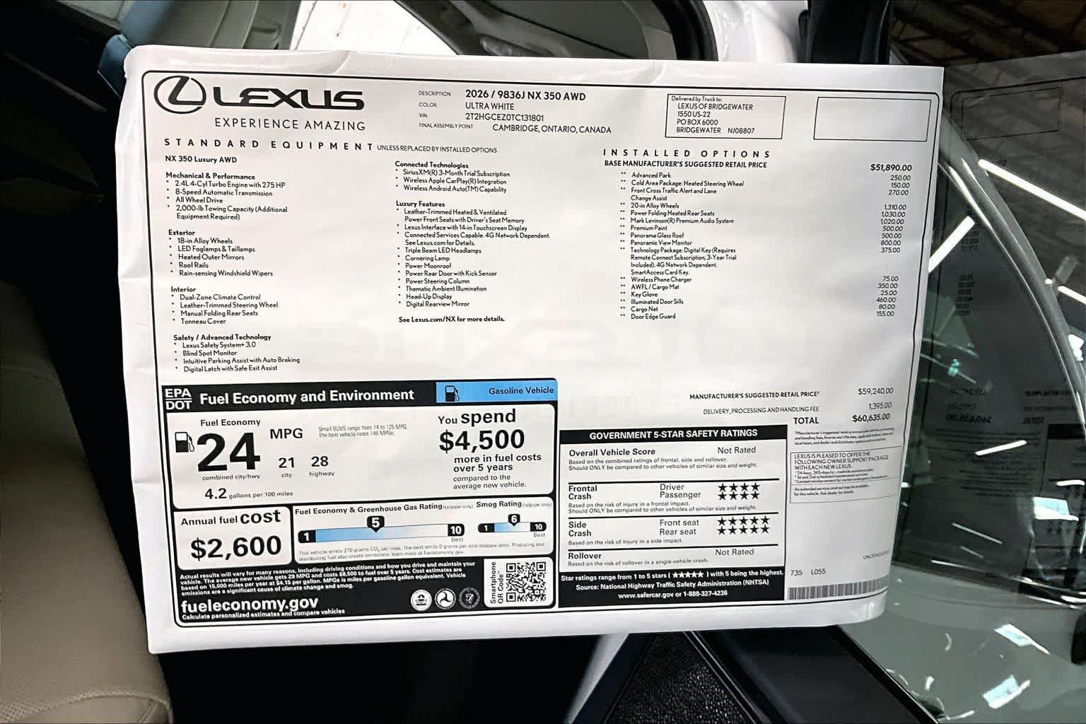 New 2026 Lexus NX 350 AWD w/ Accessory Package (2T) image 14