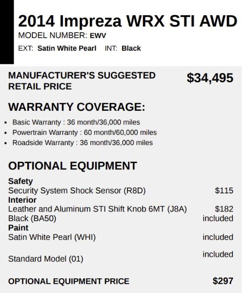 Used 2014 Subaru Impreza WRX STI image 84
