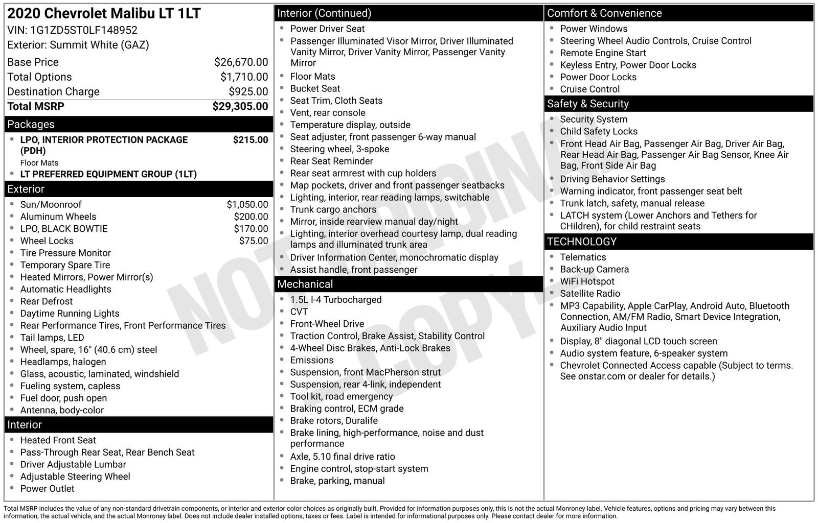 Used 2020 Chevrolet Malibu LT FWD image 5