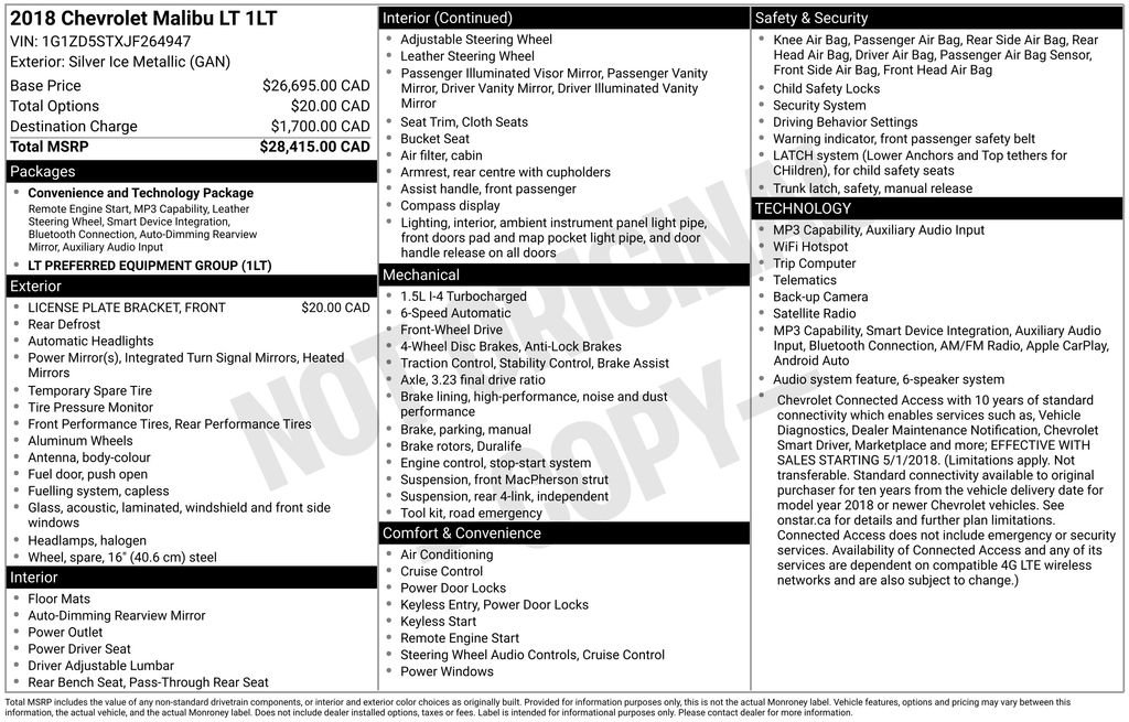 Used 2018 Chevrolet Malibu LT FWD image 5