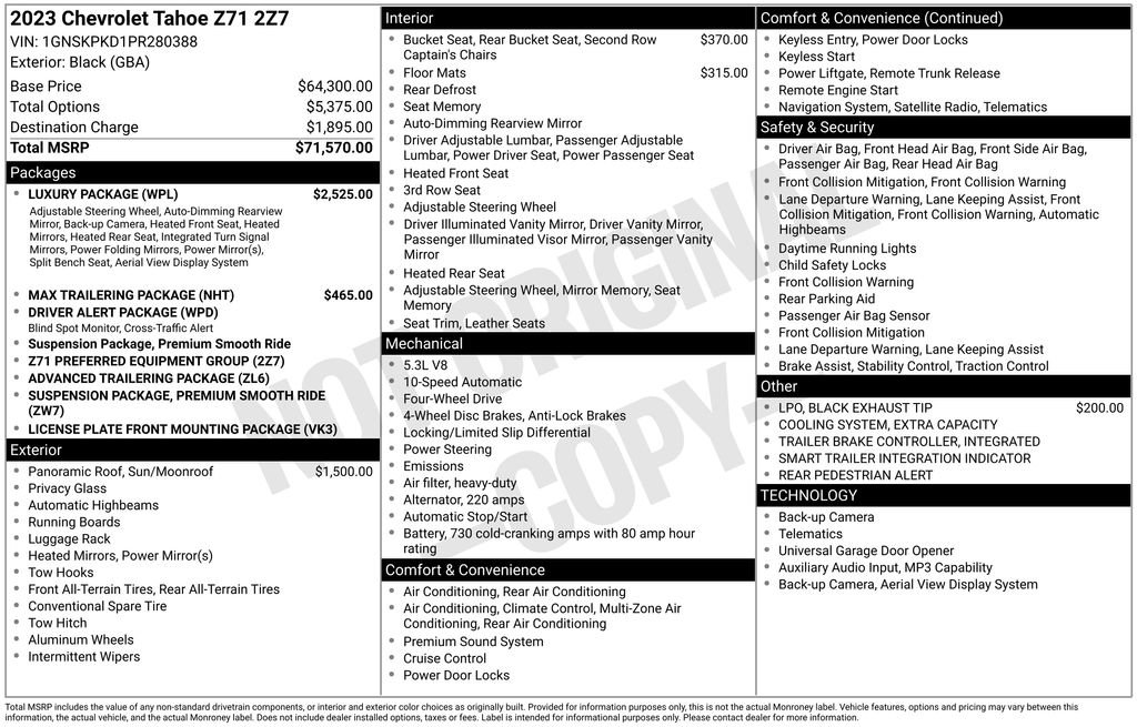 Used 2023 Chevrolet Tahoe Z71 w/ Luxury Package AWD/4WD image 10