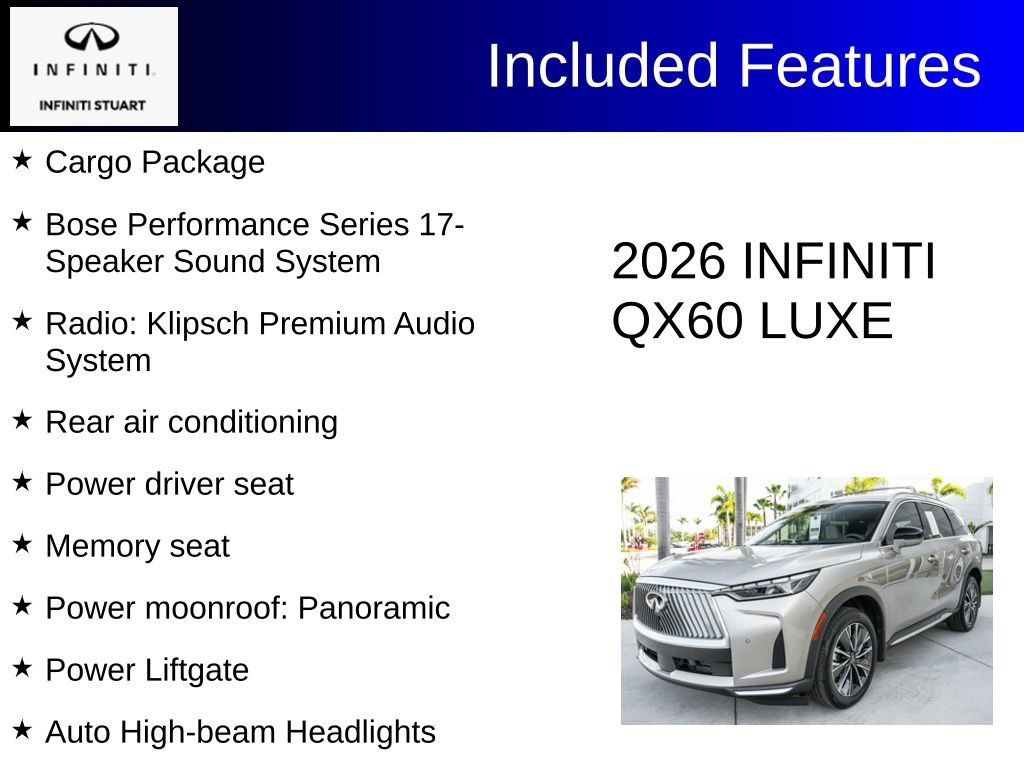 Certified 2026 INFINITI QX60 Luxe w/ Cargo Package image 4