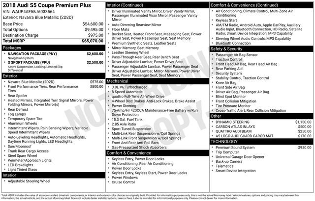 Used 2018 Audi S5 Premium Plus w/ Navigation Package image 28