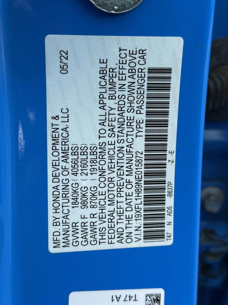 Certified 2022 Honda Civic Sport Touring image 30