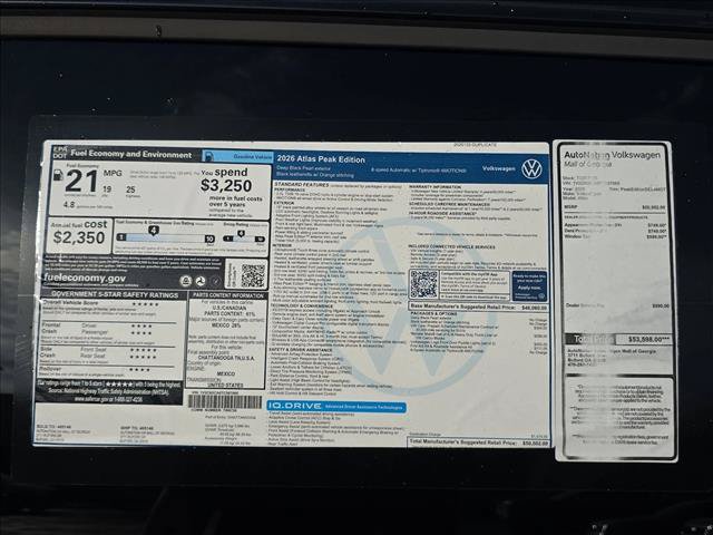 New 2026 Volkswagen Atlas Peak Edition AWD/4WD image 24