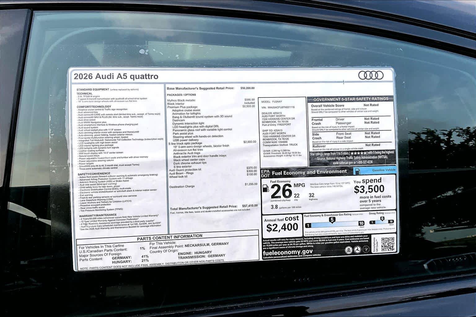 New 2026 Audi A5 Premium Plus w/ Premium Plus Package AWD/4WD image 16