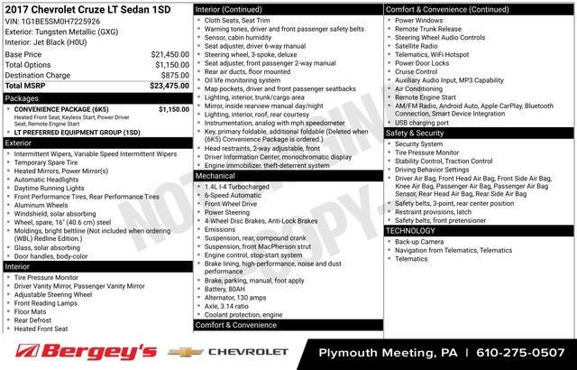 Certified 2017 Chevrolet Cruze LT w/ Convenience Package image 15