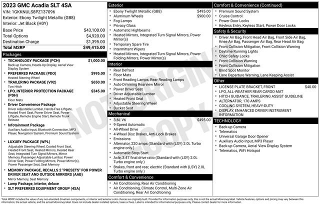 Used 2023 GMC Acadia SLT w/ Technology Package image 33