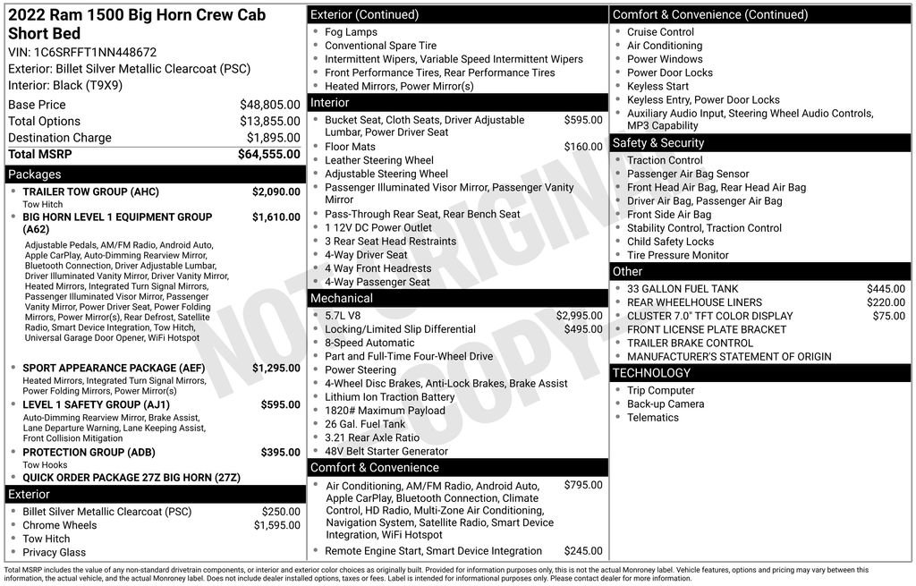 Used 2022 RAM 1500 Big Horn w/ Trailer Tow Group AWD/4WD image 39