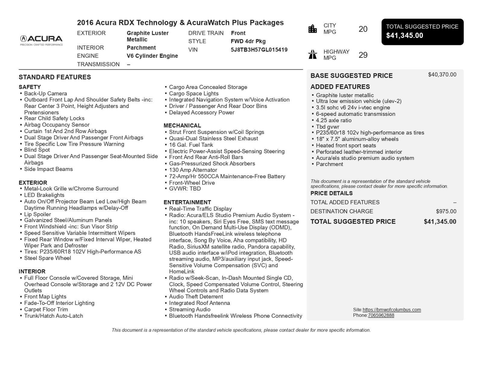 Used 2016 Acura RDX FWD w/ Technology Package