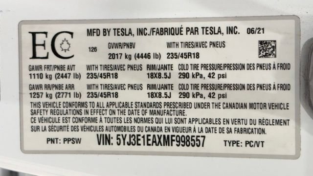 Used 2021 Tesla Model 3 Standard Range Plus RWD image 40