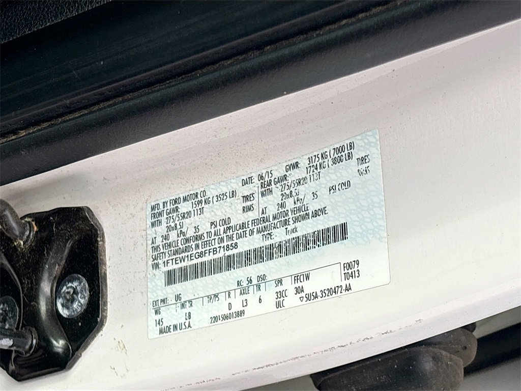 Used 2015 Ford F150 Platinum w/ Equipment Group 701A Luxury image 33