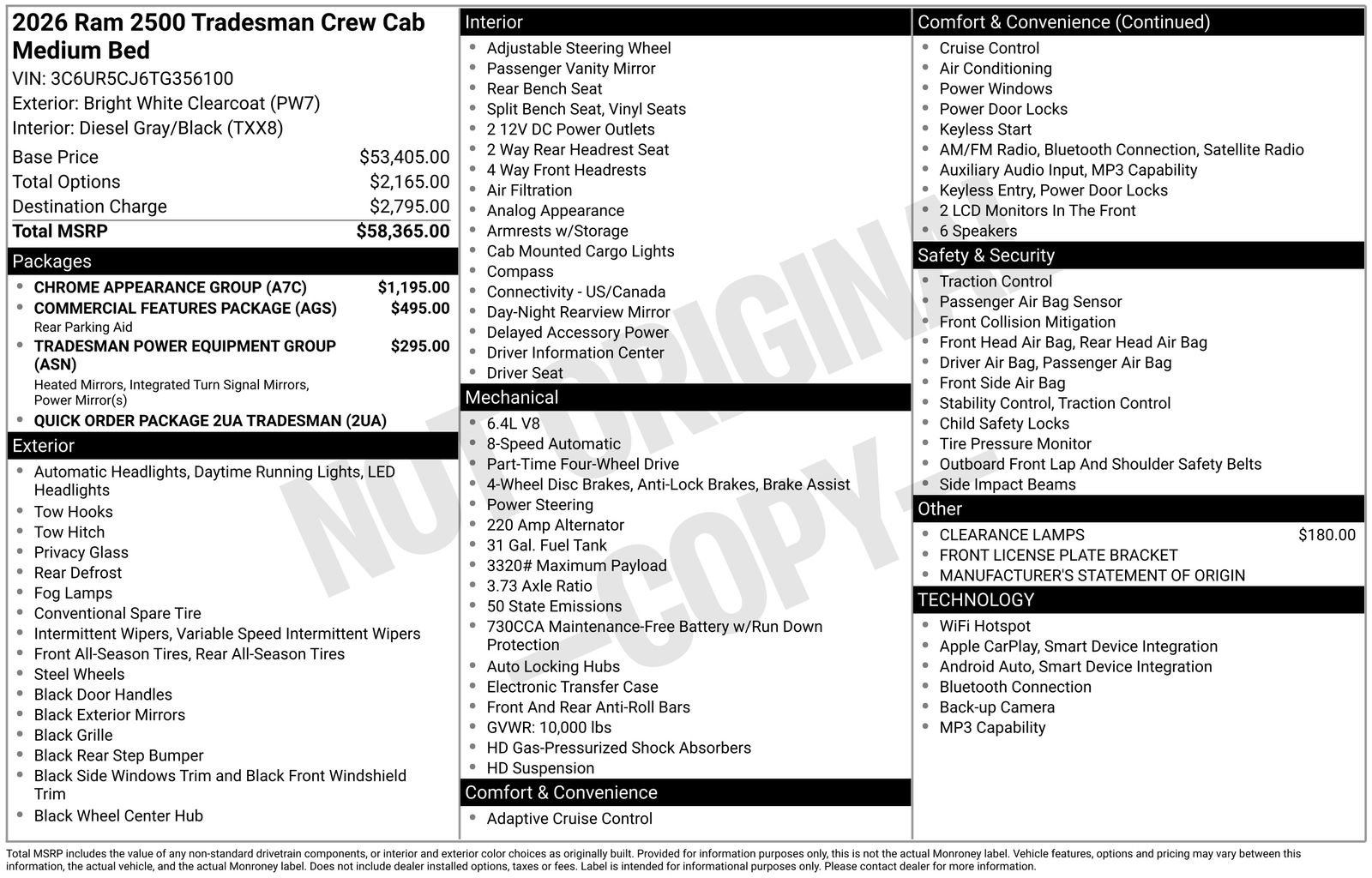 New 2026 RAM 2500 Tradesman w/ Chrome Appearance Group AWD/4WD image 28