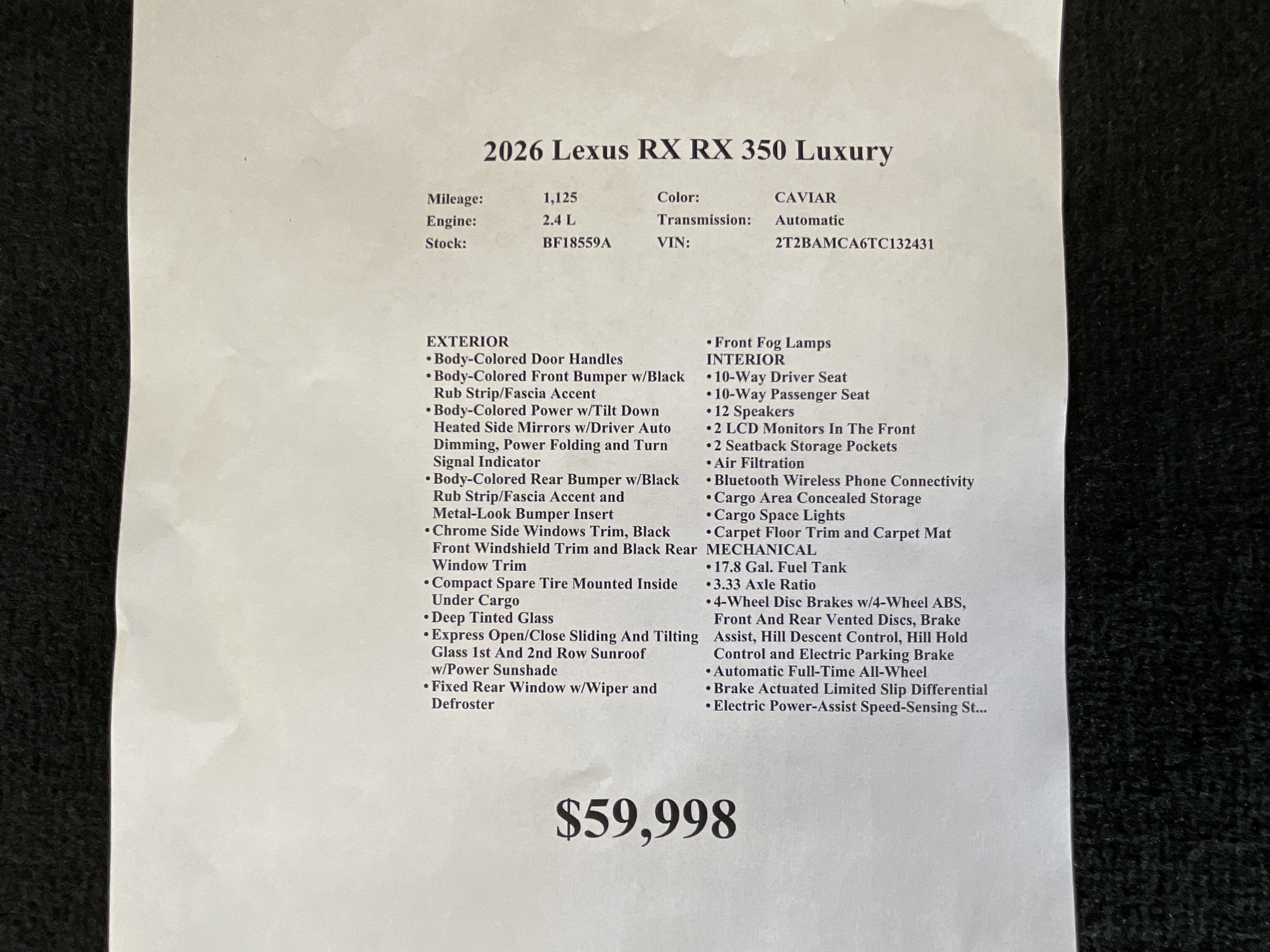 Used 2026 Lexus RX 350 w/ Convenience Package image 37