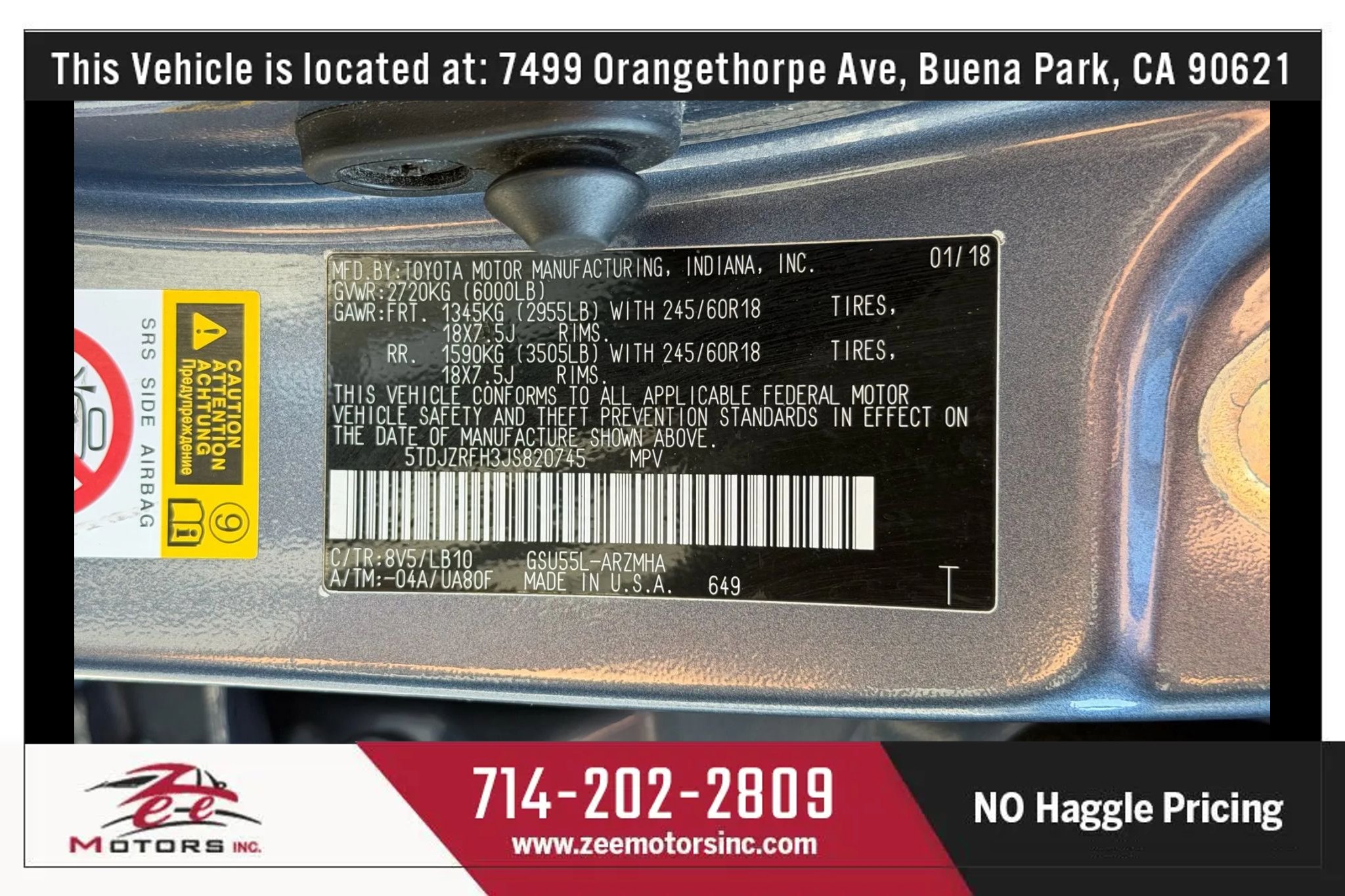 Used 2018 Toyota Highlander XLE w/ Carpet Mat Package (TMS) image 50