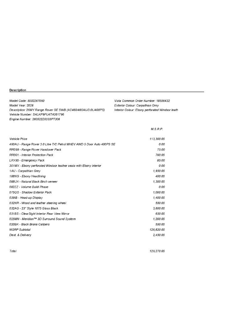 New 2026 Land Rover Range Rover SE AWD/4WD image 3