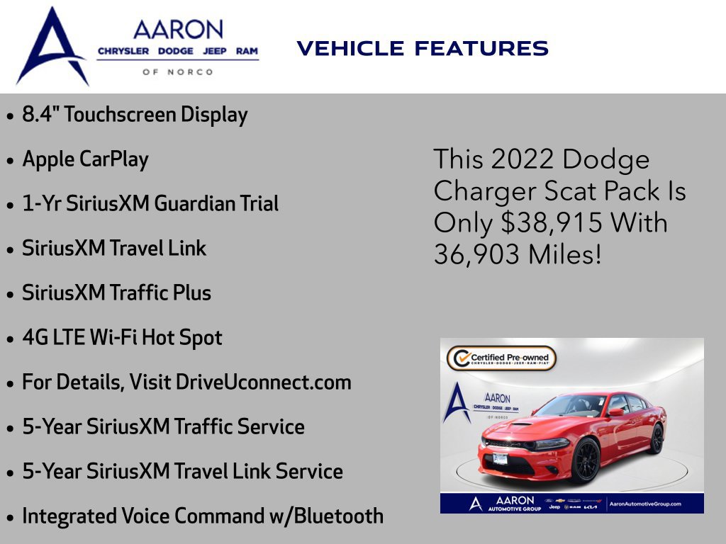 Certified 2022 Dodge Charger Scat Pack w/ Navigation & Travel Group RWD image 19