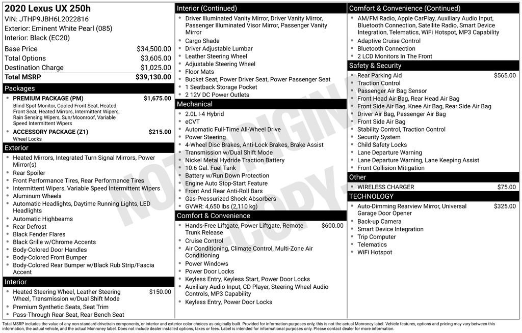 Used 2020 Lexus UX 250h w/ Premium Package image 5