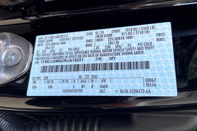 New 2024 Ford Escape ST-Line w/ Tech Pack #1 image 13