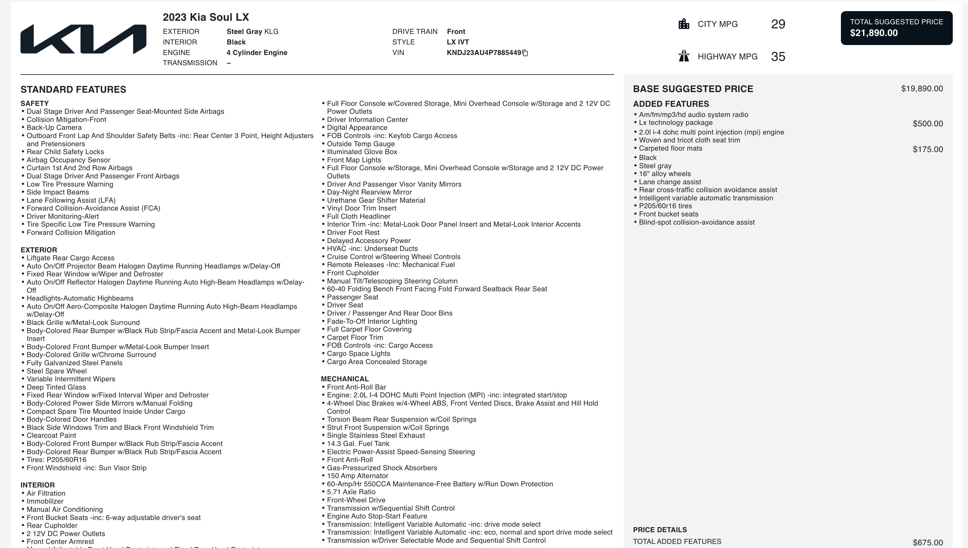 Used 2023 Kia Soul LX w/ Option Group 015 image 3