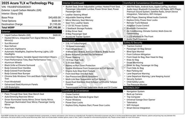 Certified 2025 Acura TLX w/ Technology Package image 30