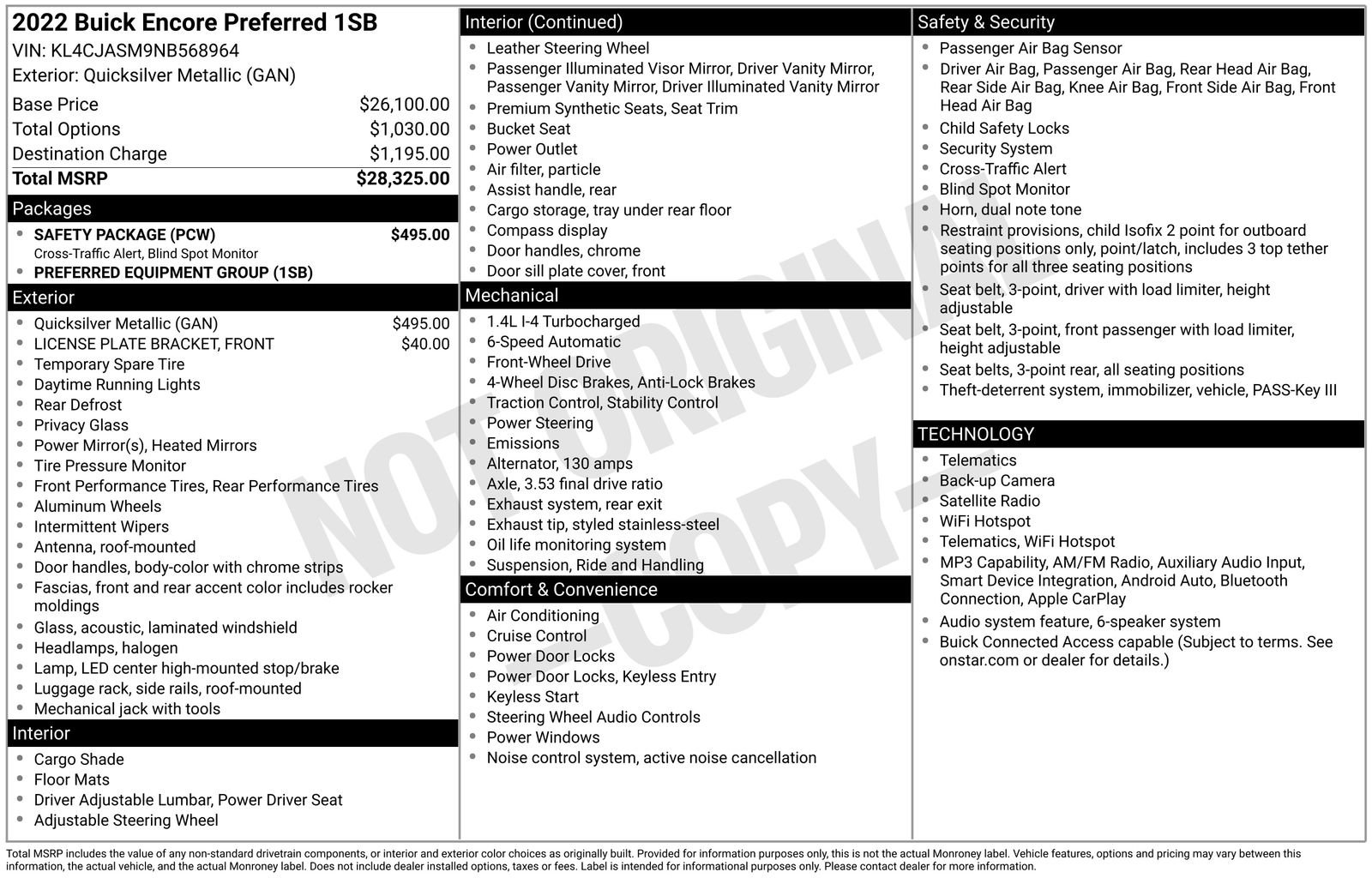Used 2022 Buick Encore Preferred w/ Safety Package FWD image 21