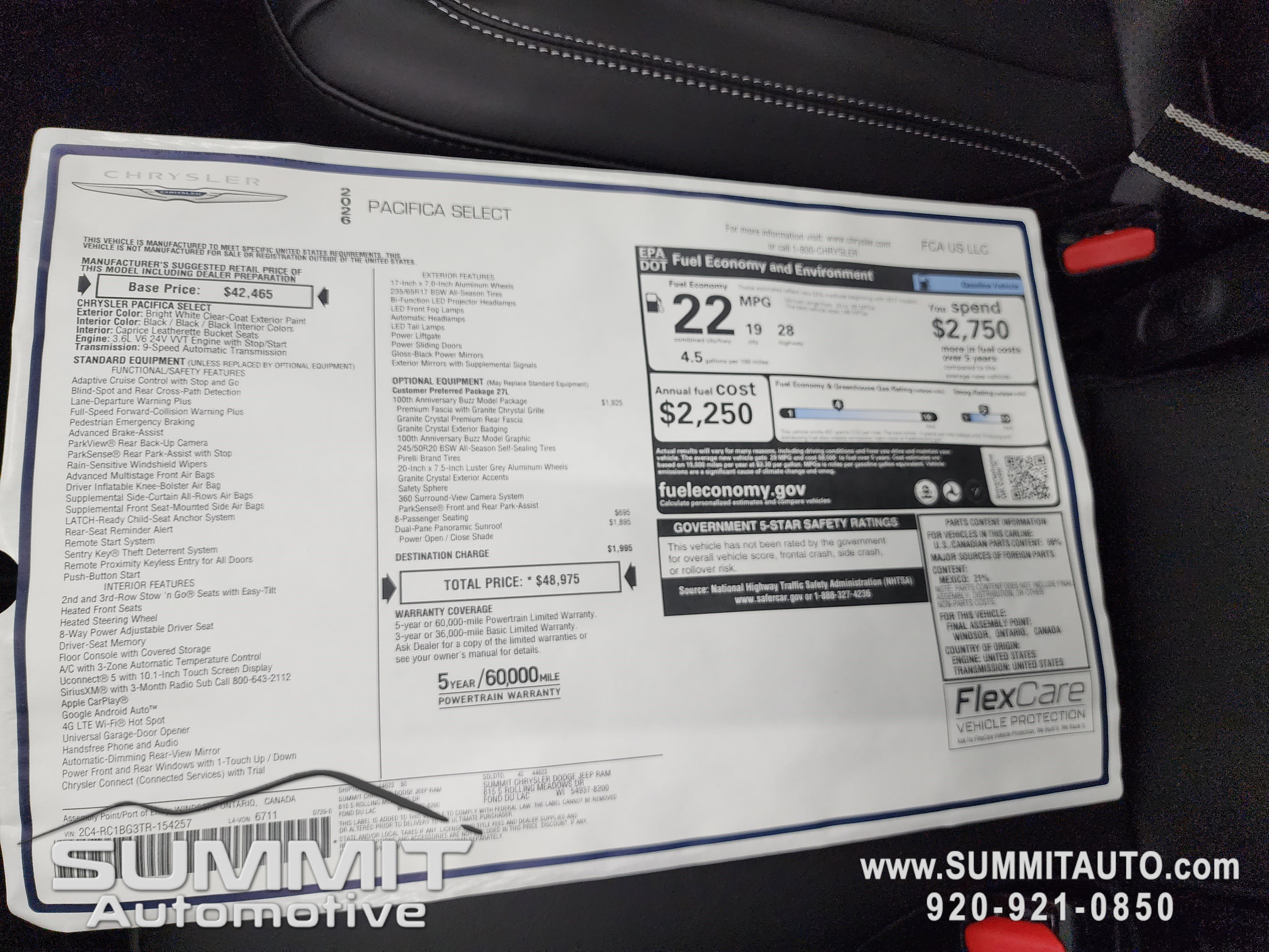 New 2026 Chrysler Pacifica Select FWD image 40