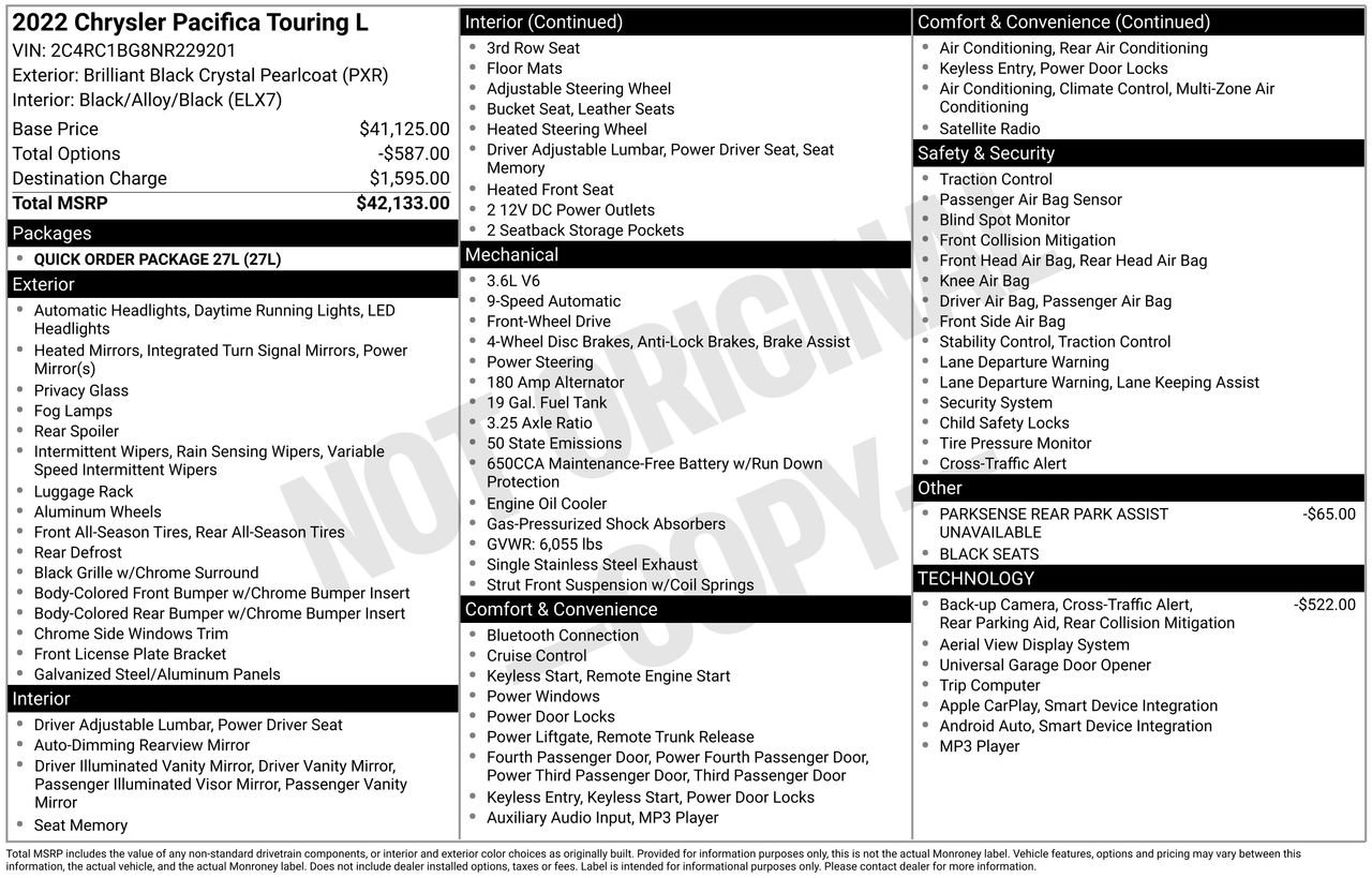Used 2022 Chrysler Pacifica Touring-L FWD image 31