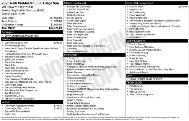 Used 2023 RAM ProMaster 3500 FWD image 19
