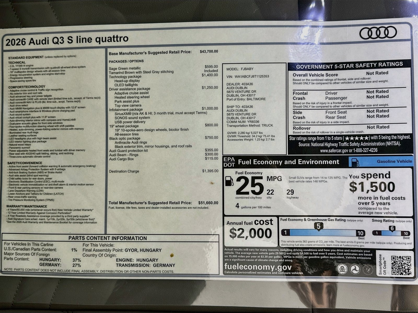 New 2026 Audi Q3 quattro 2.0T AWD/4WD image 48