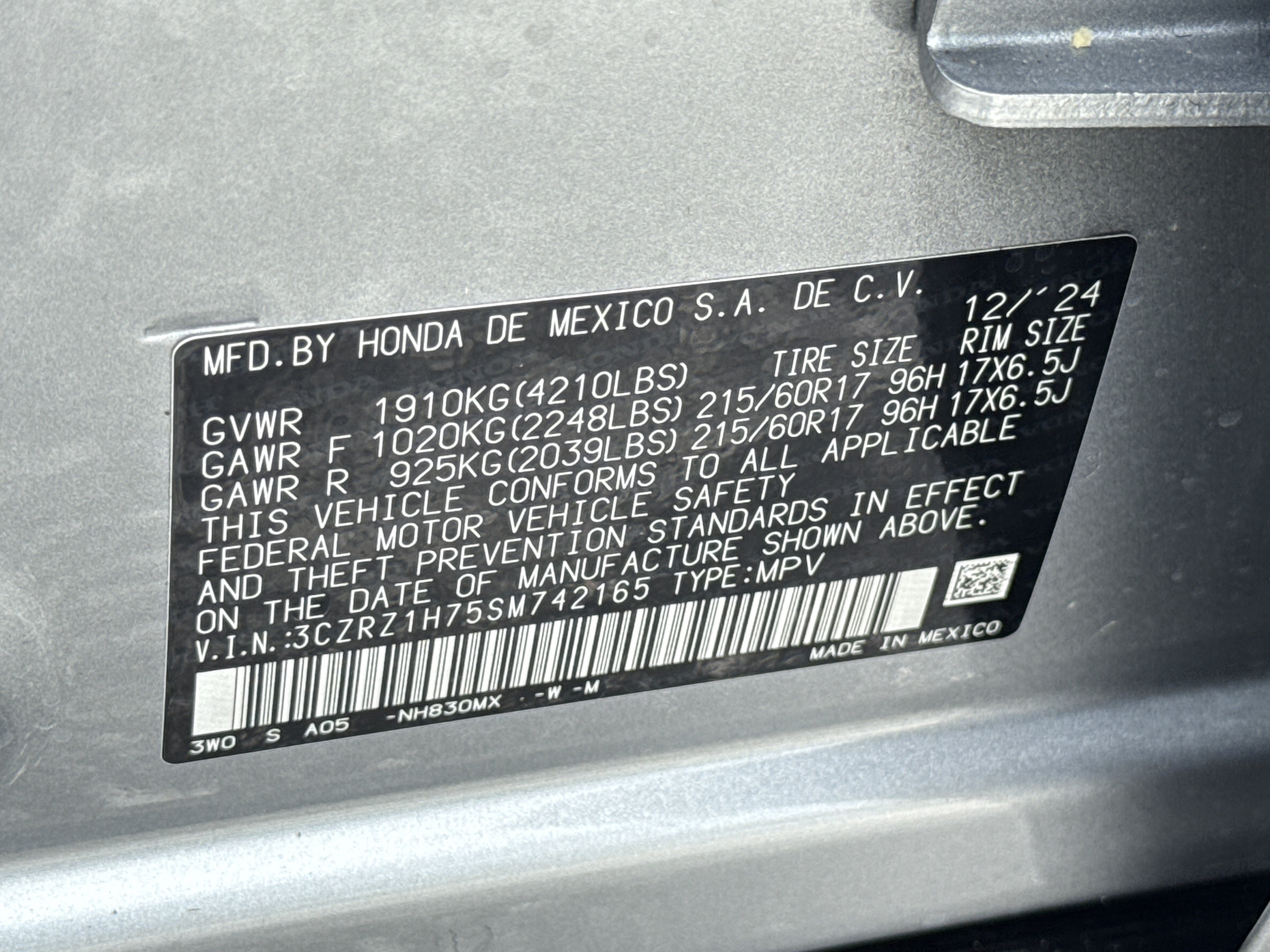 Certified 2025 Honda HR-V EX-L image 42