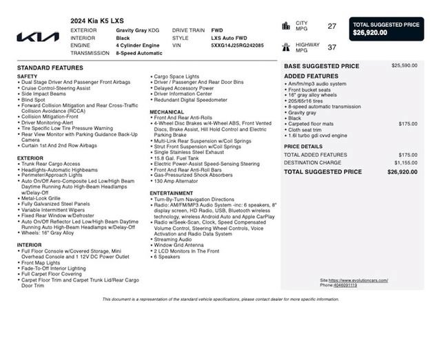 Used 2024 Kia K5 LXS FWD image 4