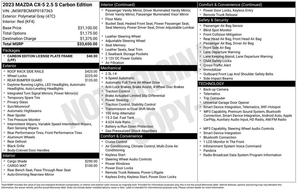 Used 2023 MAZDA CX-5 Carbon Edition AWD/4WD image 10