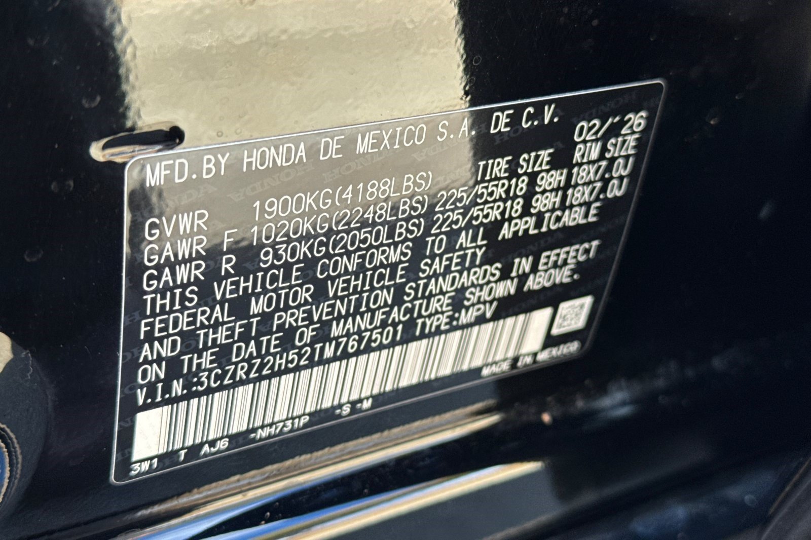 Certified 2026 Honda HR-V Sport image 25