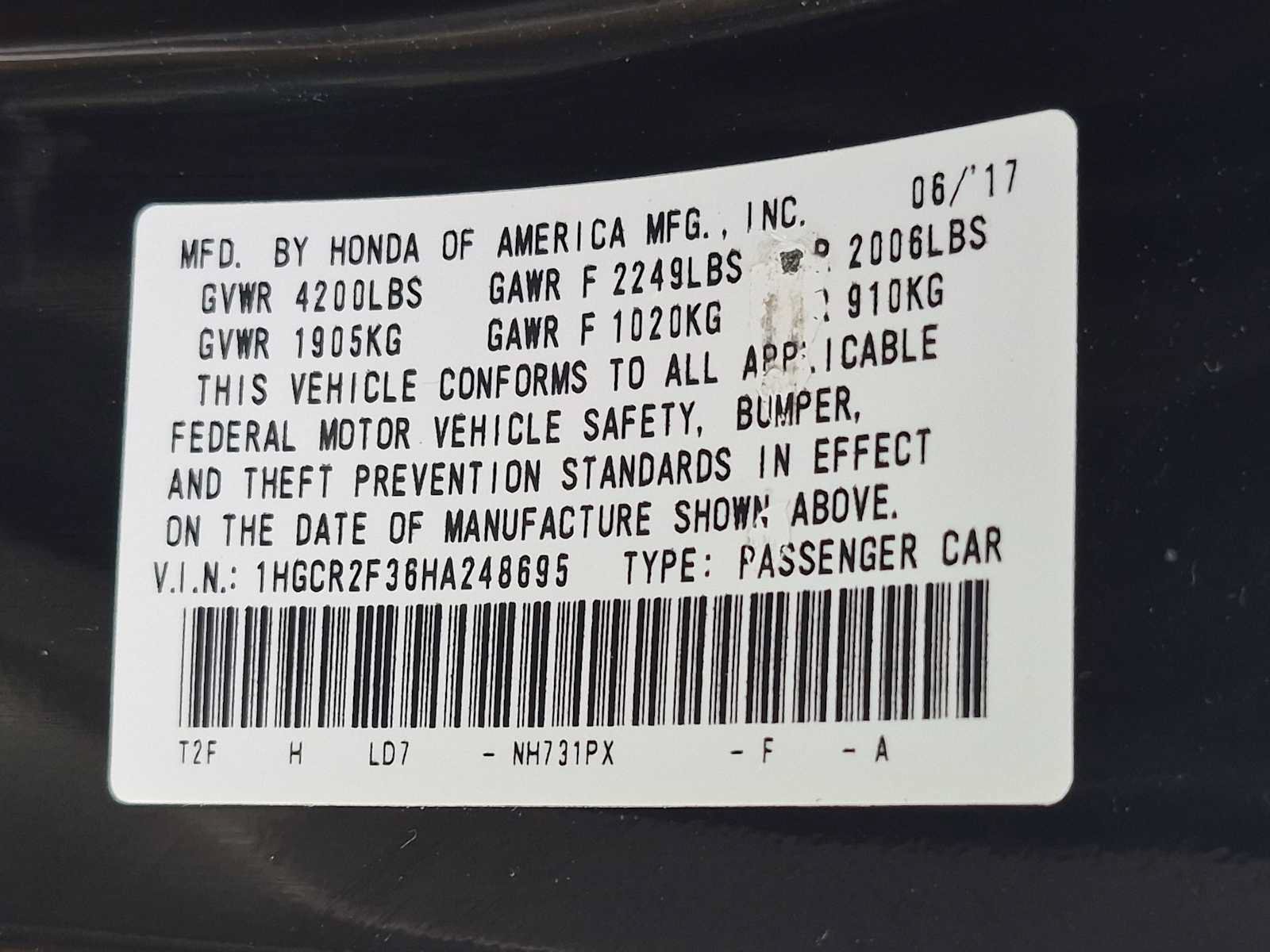Certified 2017 Honda Accord LX image 30