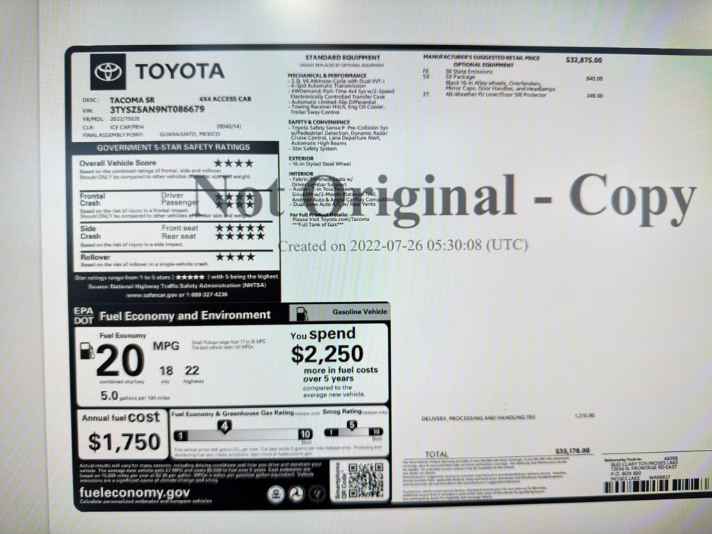 Used 2022 Toyota Tacoma SR w/ SX Package image 17